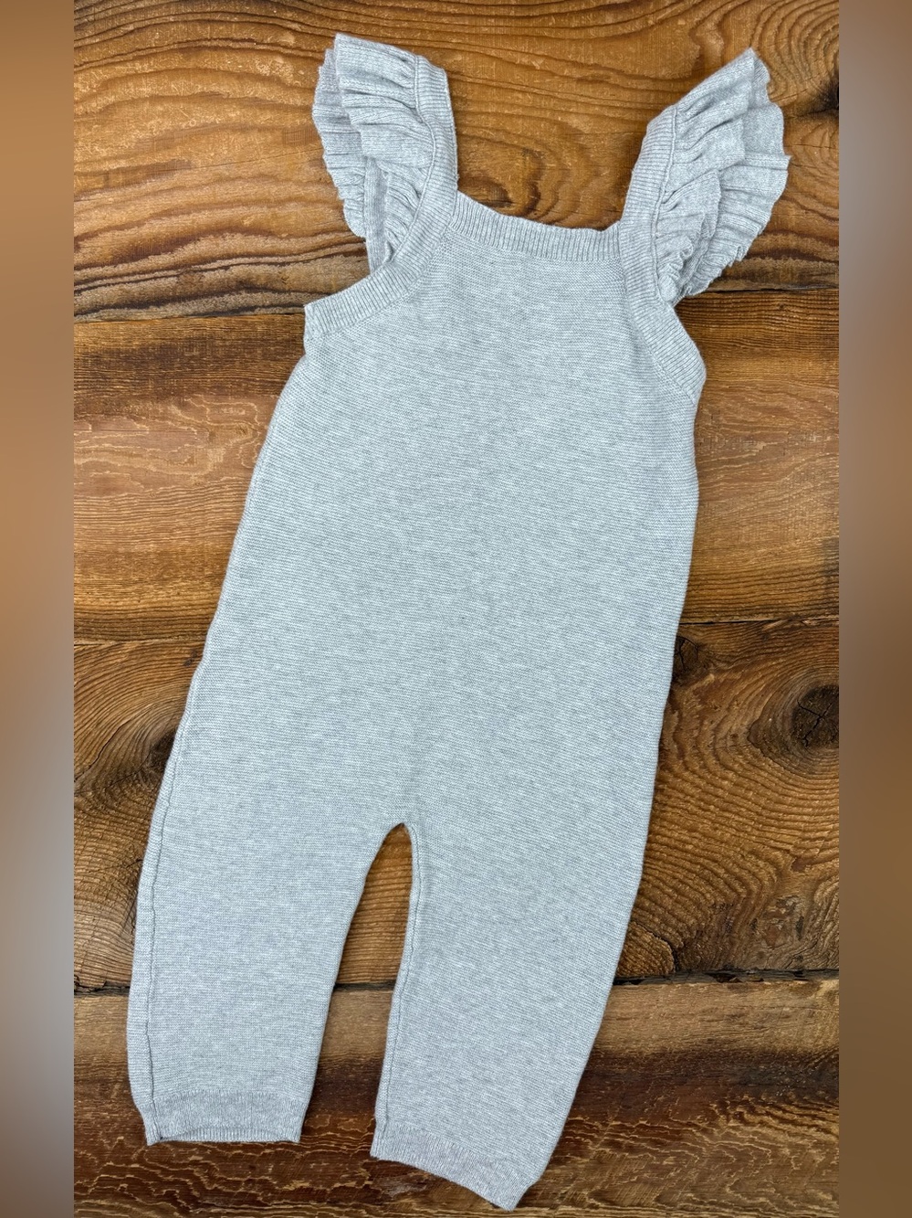 H&M Light Gray Knit Ruffle Jumper